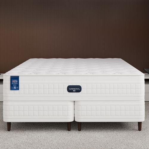 Cama Box + Colchão Simmons Riverside Moderate