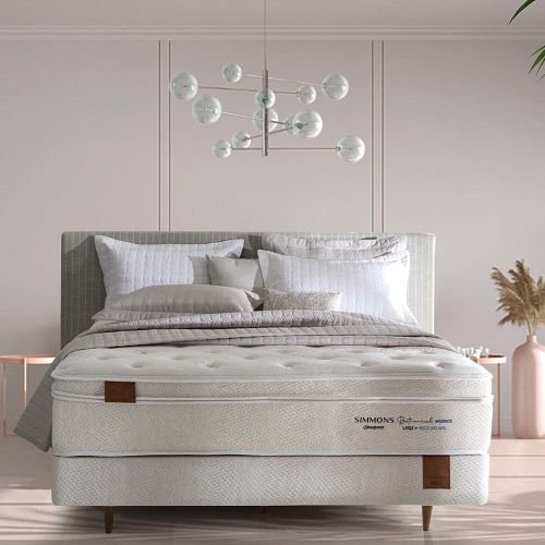 Conjunto Cama Box e Colchão Simmons Bamboo Bothanical Moderate Série 4 — Moderate