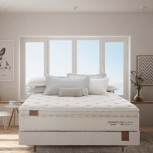 Conjunto Cama Box e Colchão Simmons Bamboo Origem Bothanical Plush Série 4 — Plush